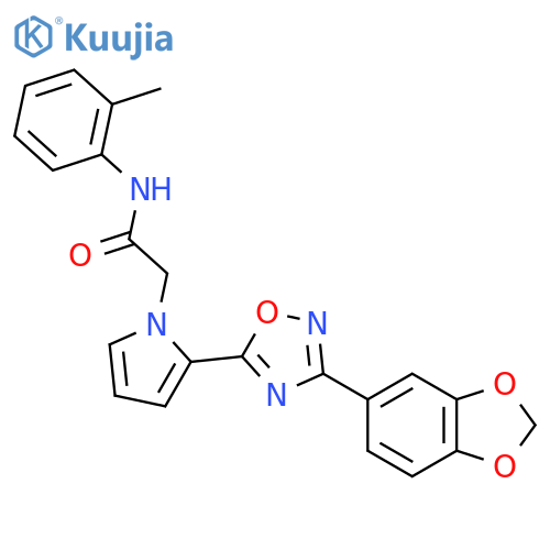 2-{2-[3-(2H-1,3-benzodioxol-5-yl)-1,2,4-oxadiazol-5-yl]-1H-pyrrol-1-yl}-N-(2-methylphenyl)acetamide structure