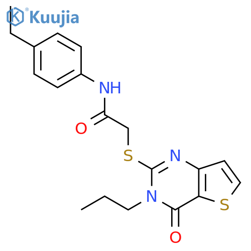 N-(4-ethylphenyl)-2-({4-oxo-3-propyl-3H,4H-thieno[3,2-d]pyrimidin-2-yl}sulfanyl)acetamide structure
