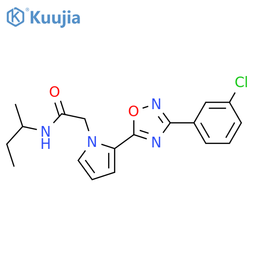 N-(butan-2-yl)-2-{2-[3-(3-chlorophenyl)-1,2,4-oxadiazol-5-yl]-1H-pyrrol-1-yl}acetamide structure
