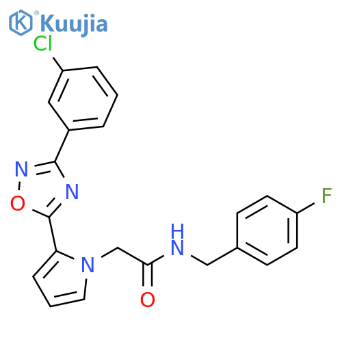 2-{2-[3-(3-chlorophenyl)-1,2,4-oxadiazol-5-yl]-1H-pyrrol-1-yl}-N-[(4-fluorophenyl)methyl]acetamide structure