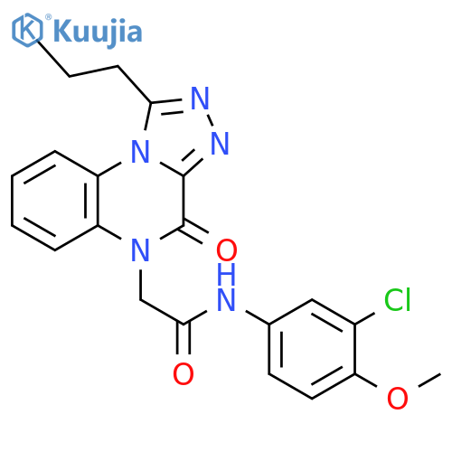 N-(3-chloro-4-methoxyphenyl)-2-{4-oxo-1-propyl-4H,5H-[1,2,4]triazolo[4,3-a]quinoxalin-5-yl}acetamide structure