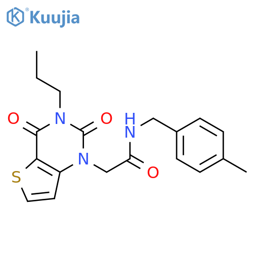 2-{2,4-dioxo-3-propyl-1H,2H,3H,4H-thieno[3,2-d]pyrimidin-1-yl}-N-[(4-methylphenyl)methyl]acetamide structure