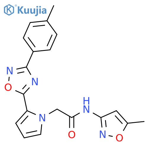 N-(5-methyl-1,2-oxazol-3-yl)-2-{2-[3-(4-methylphenyl)-1,2,4-oxadiazol-5-yl]-1H-pyrrol-1-yl}acetamide structure