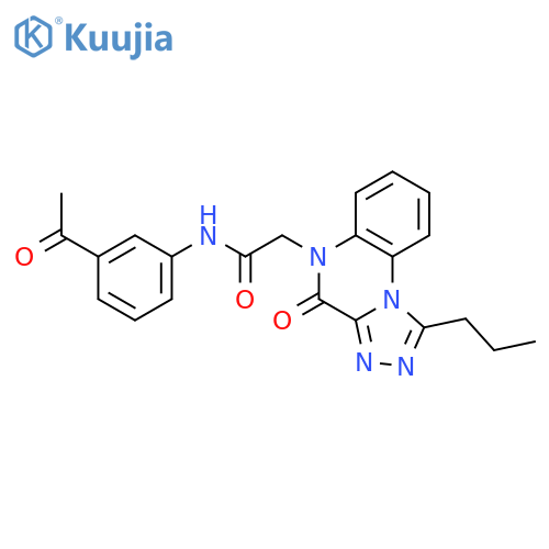 N-(3-acetylphenyl)-2-{4-oxo-1-propyl-4H,5H-[1,2,4]triazolo[4,3-a]quinoxalin-5-yl}acetamide structure