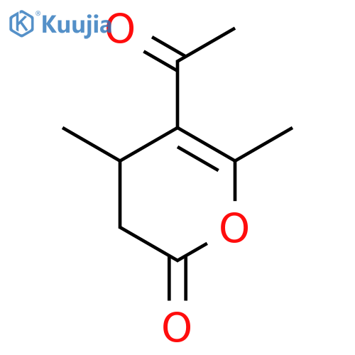 5-acetyl-4,6-dimethyl-3,4-dihydro-2H-pyran-2-one structure