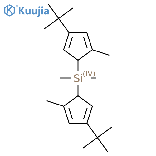 Dimethylbis(2-methyl-4-tert-butylcyclopentadienyl)silane structure