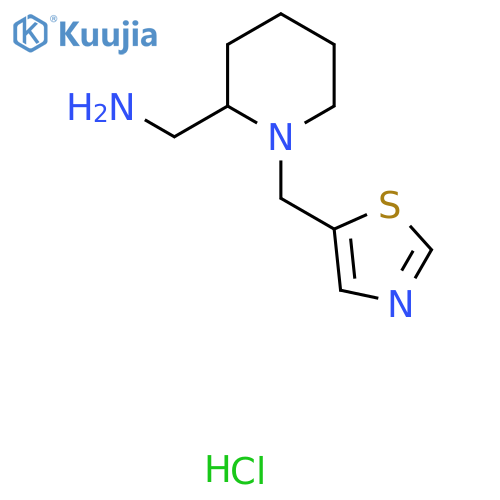 (1-(Thiazol-5-ylmethyl)piperidin-2-yl)methanamine hydrochloride structure