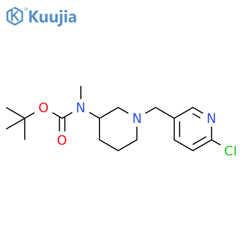 tert-Butyl ((1-((6-chloropyridin-3-yl)methyl)piperidin-3-yl)methyl)carbamate structure