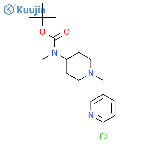 [1-(6-Chloro-pyridin-3-ylmethyl)-piperidin-4-yl]-methyl-carbamic acid tert-butyl ester structure