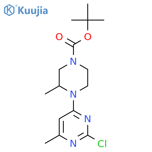 4-(2-Chloro-6-methyl-pyrimidin-4-yl)-3-methyl-piperazine-1-carboxylic acid tert-butyl ester structure