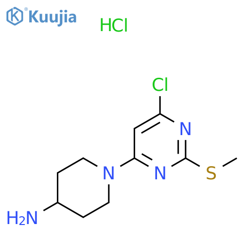 1-(6-Chloro-2-methylsulfanyl-pyrimidin-4-yl)-piperidin-4-ylamine hydrochloride structure