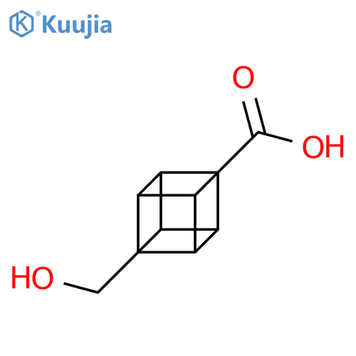4-(hydroxymethyl)cubane-1-carboxylic acid structure