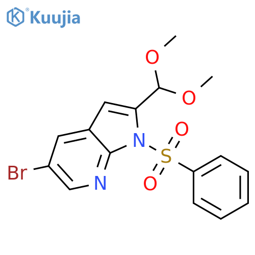 5-Bromo-2-(dimethoxymethyl)-1-(phenylsulfonyl)-1h-pyrrolo2,3-bpyridine structure