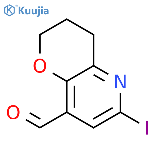 6-Iodo-3,4-dihydro-2h-pyrano3,2-bpyridine-8-carbaldehyde structure