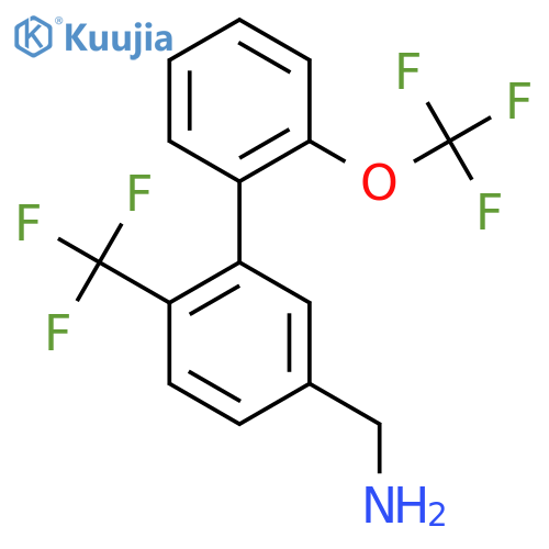 C-(2'-(Trifluoromethoxy)-6-(trifluoromethyl)biphenyl-3-yl)-methylamine structure