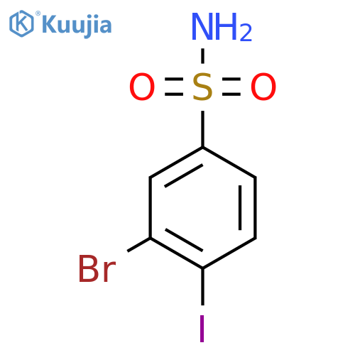 3-bromo-4-iodobenzene-1-sulfonamide structure