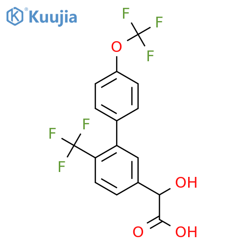 Hydroxy-(4'-trifluoromethoxy-6-trifluoromethylbiphenyl-3-yl)-acetic acid structure