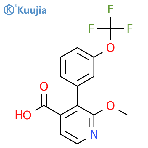 2-Methoxy-3-(3-(trifluoromethoxy)phenyl)isonicotinic acid structure