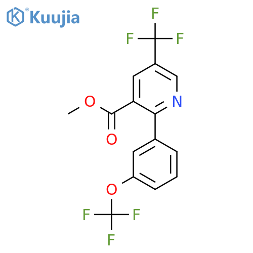Methyl 2-(3-(trifluoromethoxy)phenyl)-5-(trifluoromethyl)nicotinate structure