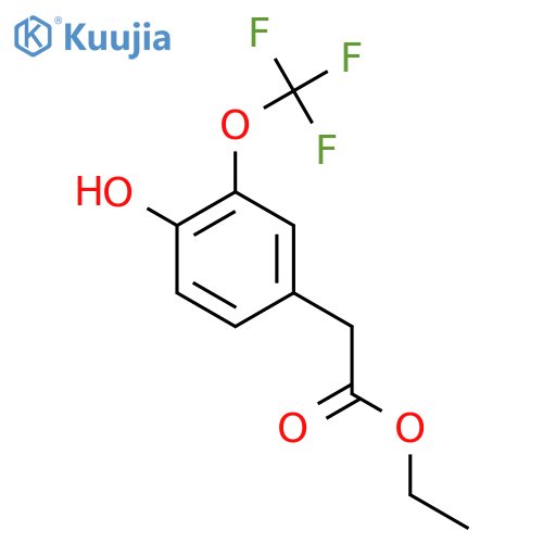 Ethyl 4-hydroxy-3-(trifluoromethoxy)phenylacetate structure