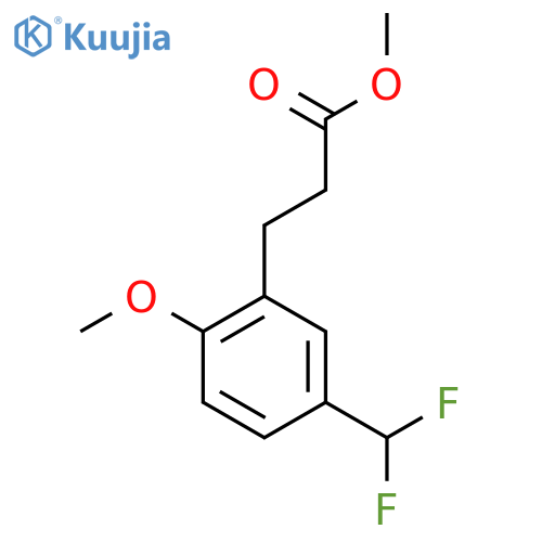 Methyl 3-(5'-(difluoromethyl)-2'-methoxyphenyl)propionate structure