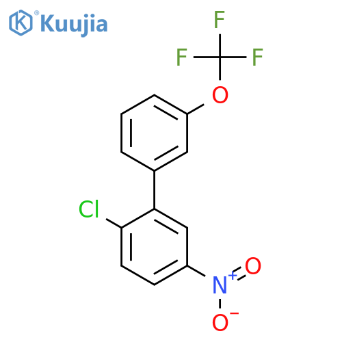 2-Chloro-5-nitro-3'-(trifluoromethoxy)biphenyl structure