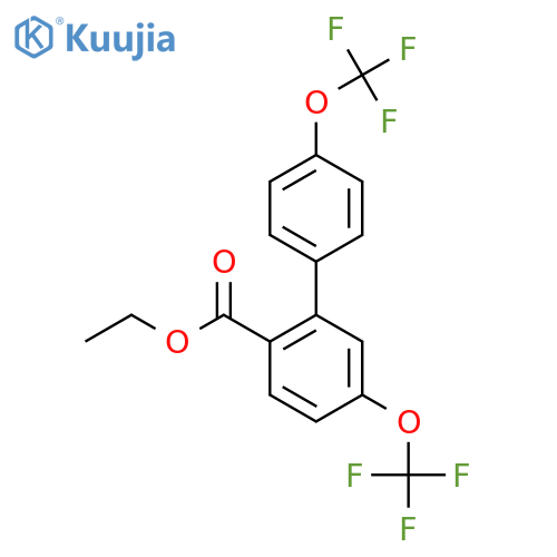 Ethyl 5,4'-bis(trifluoromethoxy)biphenyl-2-carboxylate structure