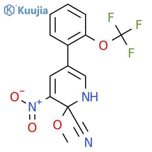 2-Methoxy-2-Cyano-3-nitro-5-(2-(trifluoromethoxy)phenyl)pyridine structure