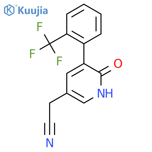 2-Hydroxy-3-(2-(trifluoromethyl)phenyl)pyridine-5-acetonitrile structure