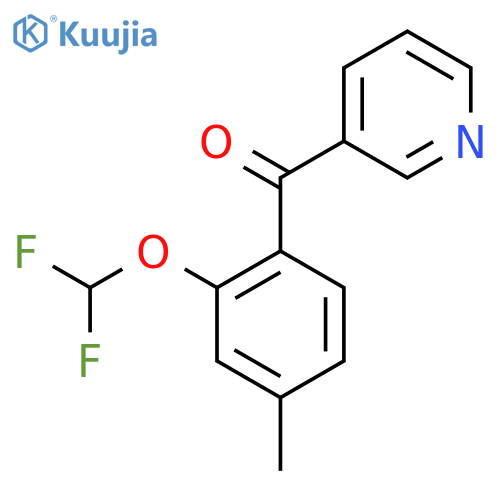3-(2-(Difluoromethoxy)-4-methylbenzoyl)pyridine structure