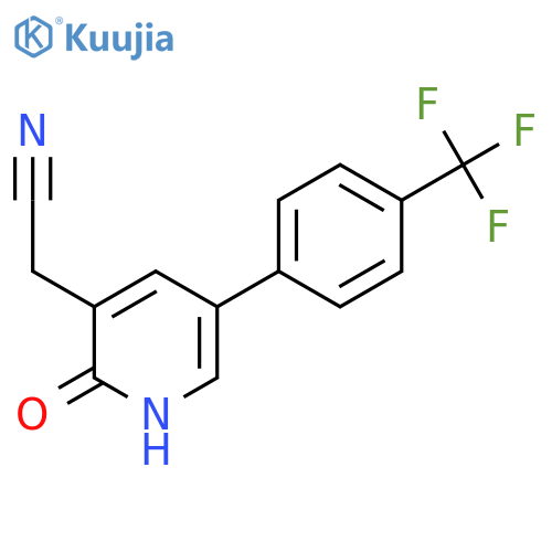 2-Hydroxy-5-(4-(trifluoromethyl)phenyl)pyridine-3-acetonitrile structure