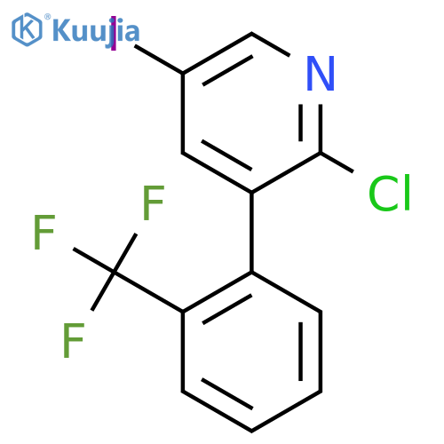 2-Chloro-5-iodo-3-(2-(trifluoromethyl)phenyl)pyridine structure
