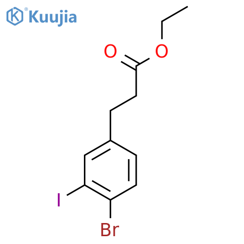 Ethyl 3-(4'-bromo-3'-iodophenyl)propionate structure