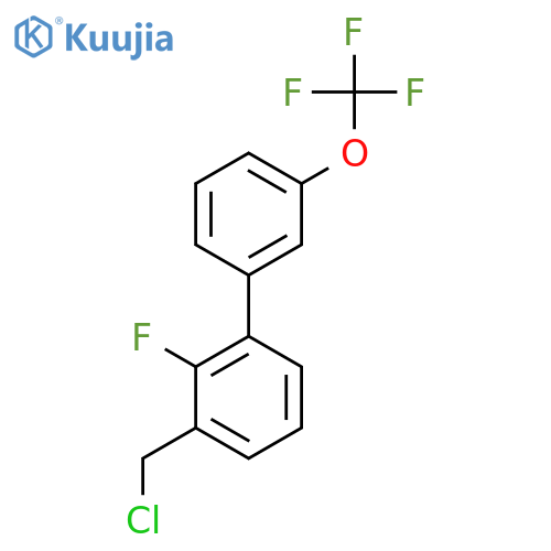 3-Chloromethyl-2-fluoro-3'-(trifluoromethoxy)biphenyl structure