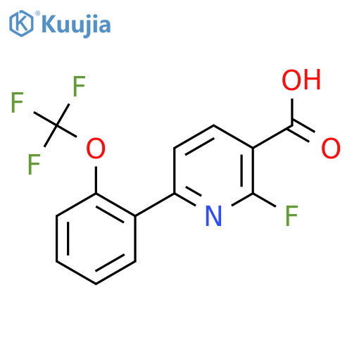 2-Fluoro-6-(2-(trifluoromethoxy)phenyl)nicotinic acid structure