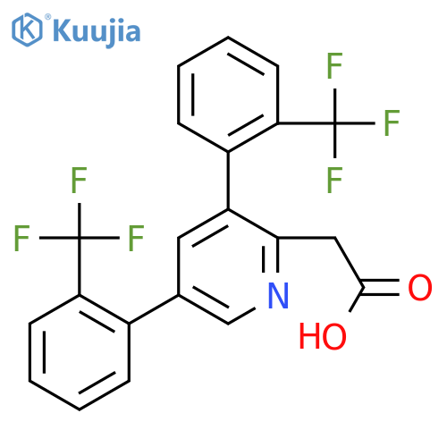 3,5-Bis(2-(trifluoromethyl)phenyl)pyridine-2-acetic acid structure