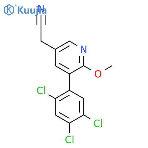 2-Methoxy-3-(2,4,5-trichlorophenyl)pyridine-5-acetonitrile structure