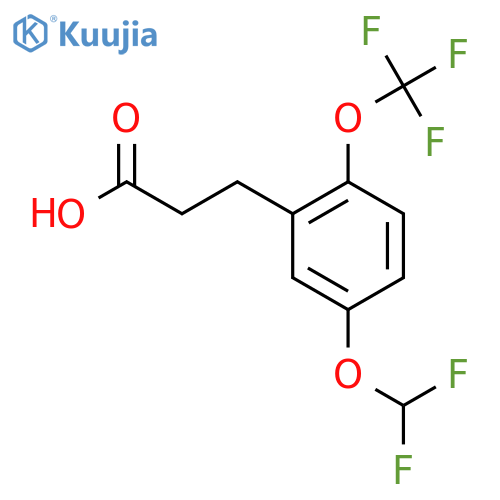 3-(5'-(Difluoromethoxy)-2'-(trifluoromethoxy)phenyl)propionic acid structure