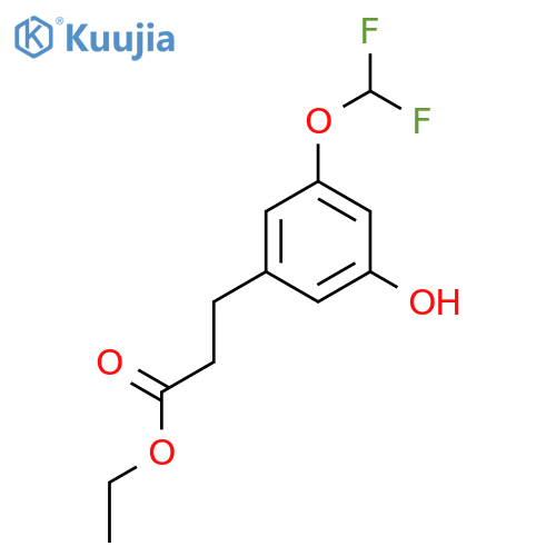 Ethyl 3-(3'-(difluoromethoxy)-5'-hydroxyphenyl)propionate structure