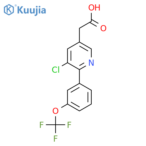 3-Chloro-2-(3-(trifluoromethoxy)phenyl)pyridine-5-acetic acid structure