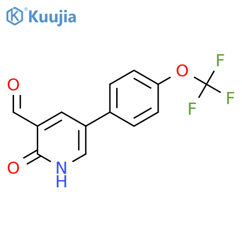 2-Hydroxy-5-(4-(trifluoromethoxy)phenyl)nicotinaldehyde structure