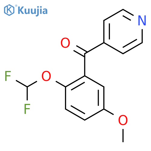 4-(2-(Difluoromethoxy)-5-methoxybenzoyl)pyridine structure