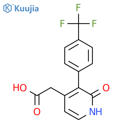 2-Hydroxy-3-(4-(trifluoromethyl)phenyl)pyridine-4-acetic acid structure