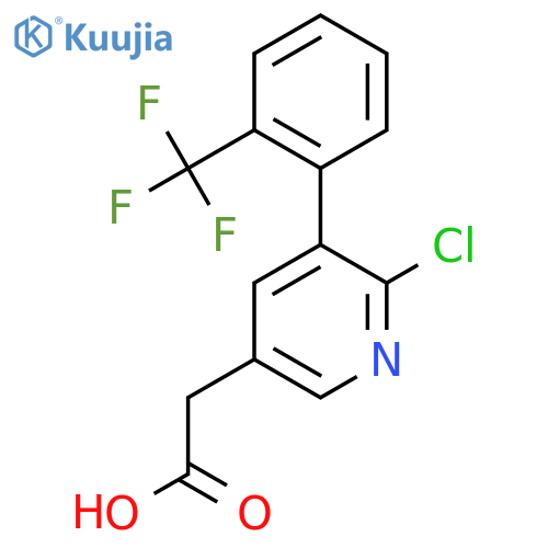 2-Chloro-3-(2-(trifluoromethyl)phenyl)pyridine-5-acetic acid structure