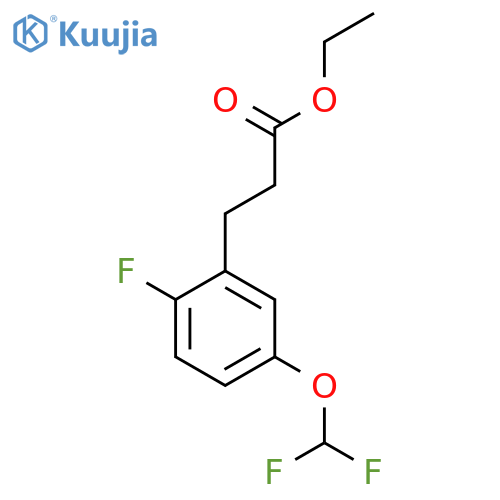 Ethyl 3-(5'-(difluoromethoxy)-2'-fluorophenyl)propionate structure