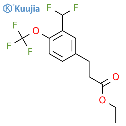 Ethyl 3-(3'-(difluoromethyl)-4'-(trifluoromethoxy)phenyl)propionate structure