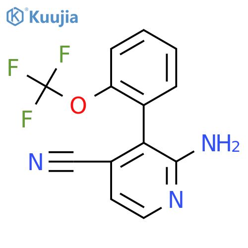 2-Amino-3-(2-(trifluoromethoxy)phenyl)isonicotinonitrile structure
