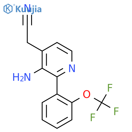3-Amino-2-(2-(trifluoromethoxy)phenyl)pyridine-4-acetonitrile structure