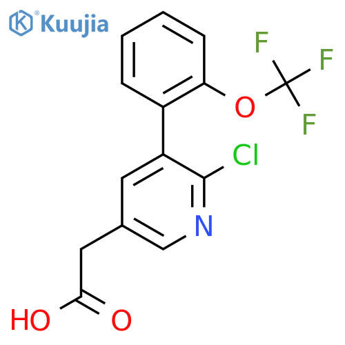 2-Chloro-3-(2-(trifluoromethoxy)phenyl)pyridine-5-acetic acid structure