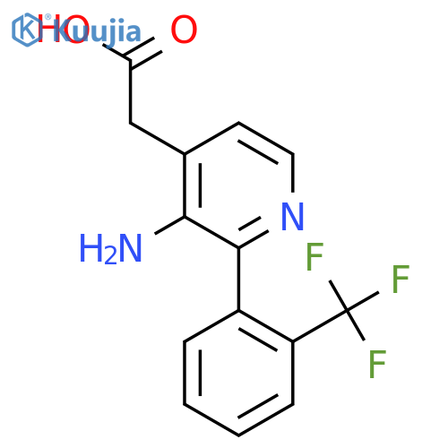3-Amino-2-(2-(trifluoromethyl)phenyl)pyridine-4-acetic acid structure